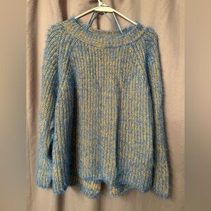 Papillon Blanc Blue and Yellow Knit Sweater